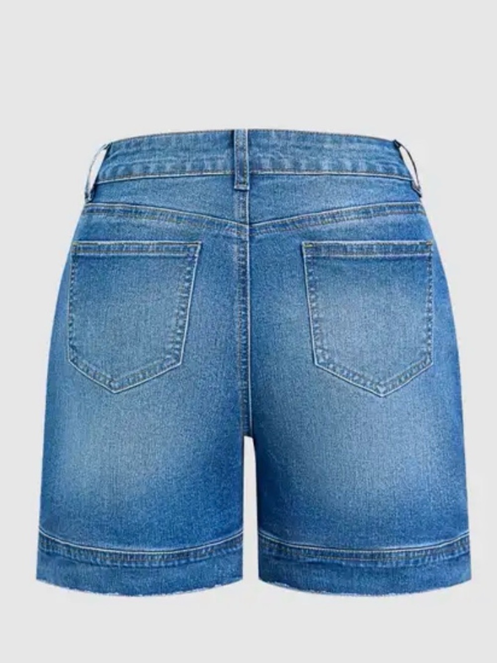 Flamingals Wash Split Mid Waist Denim Mid Thigh Shorts Without Belt 2XL PS9-31 - Picture 6 of 8